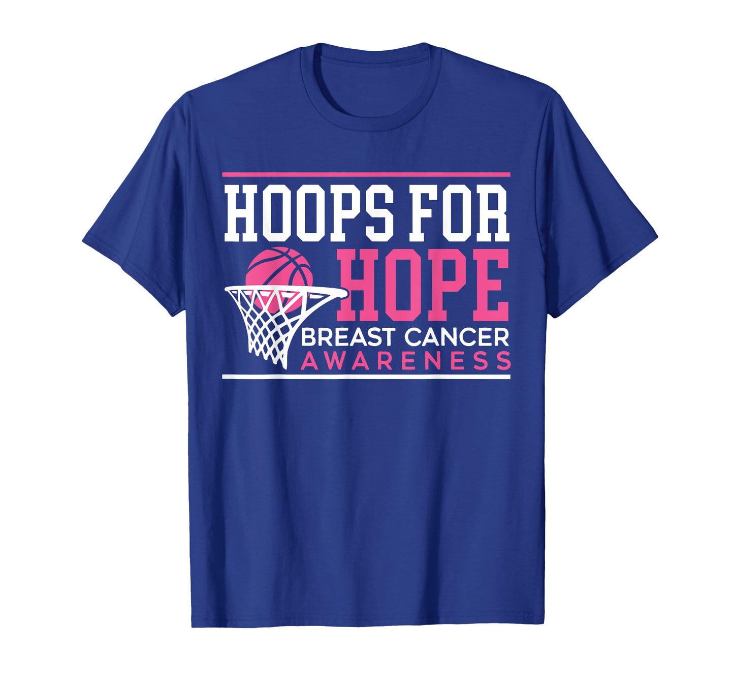 Hoops For Hope Basketball Player Breast Cancer Awareness T-Shirt
