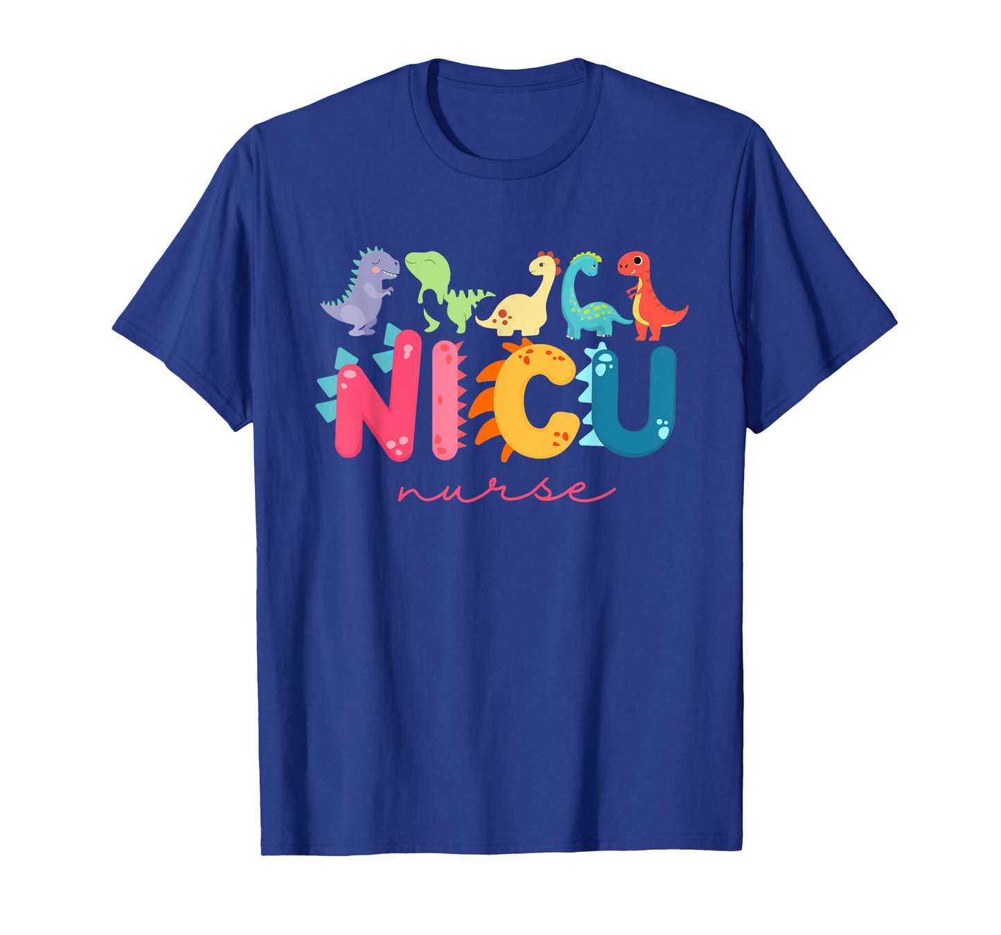 NICU Nurse ICU Neonatal Dinosaur Team Tiny Humans For Womens T-Shirt