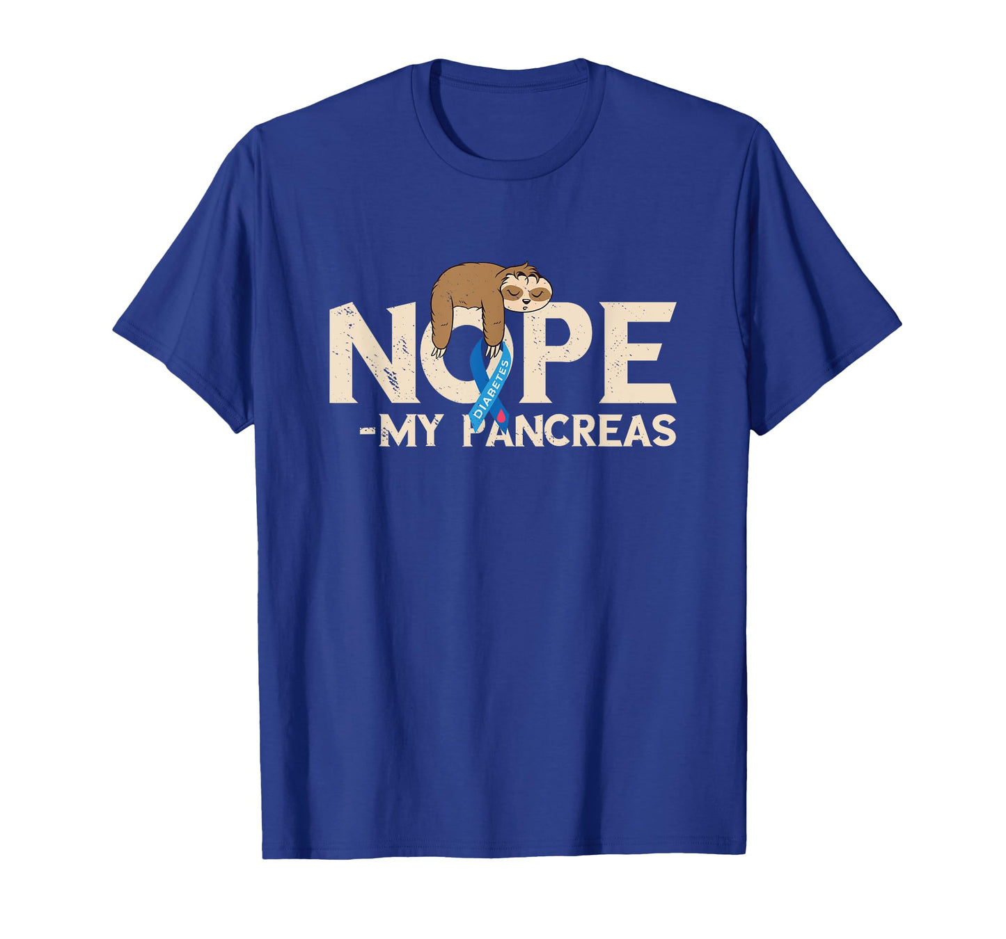 Pancreas Sleeping Sloth Diabetes Awareness Nope My Pancreas T-Shirt