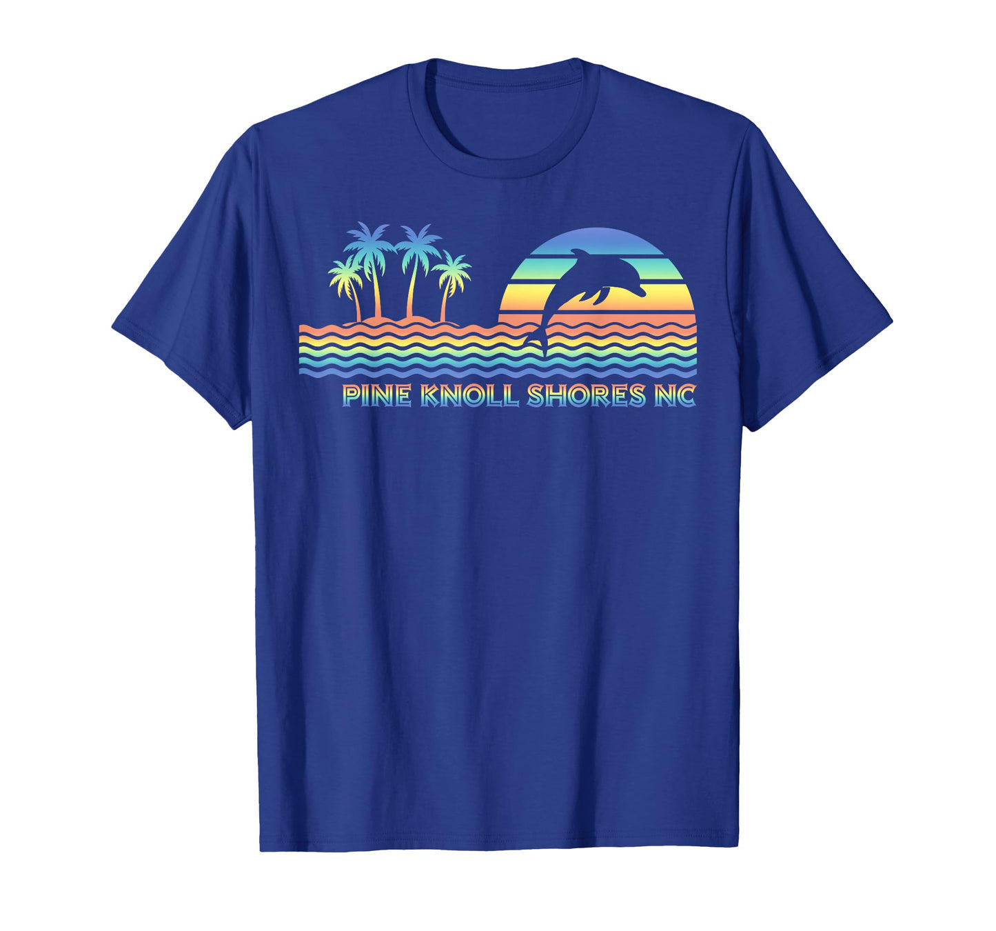 Vintage Pine Knoll Shores NC Retro Dolphin Lover Souvenir T-Shirt