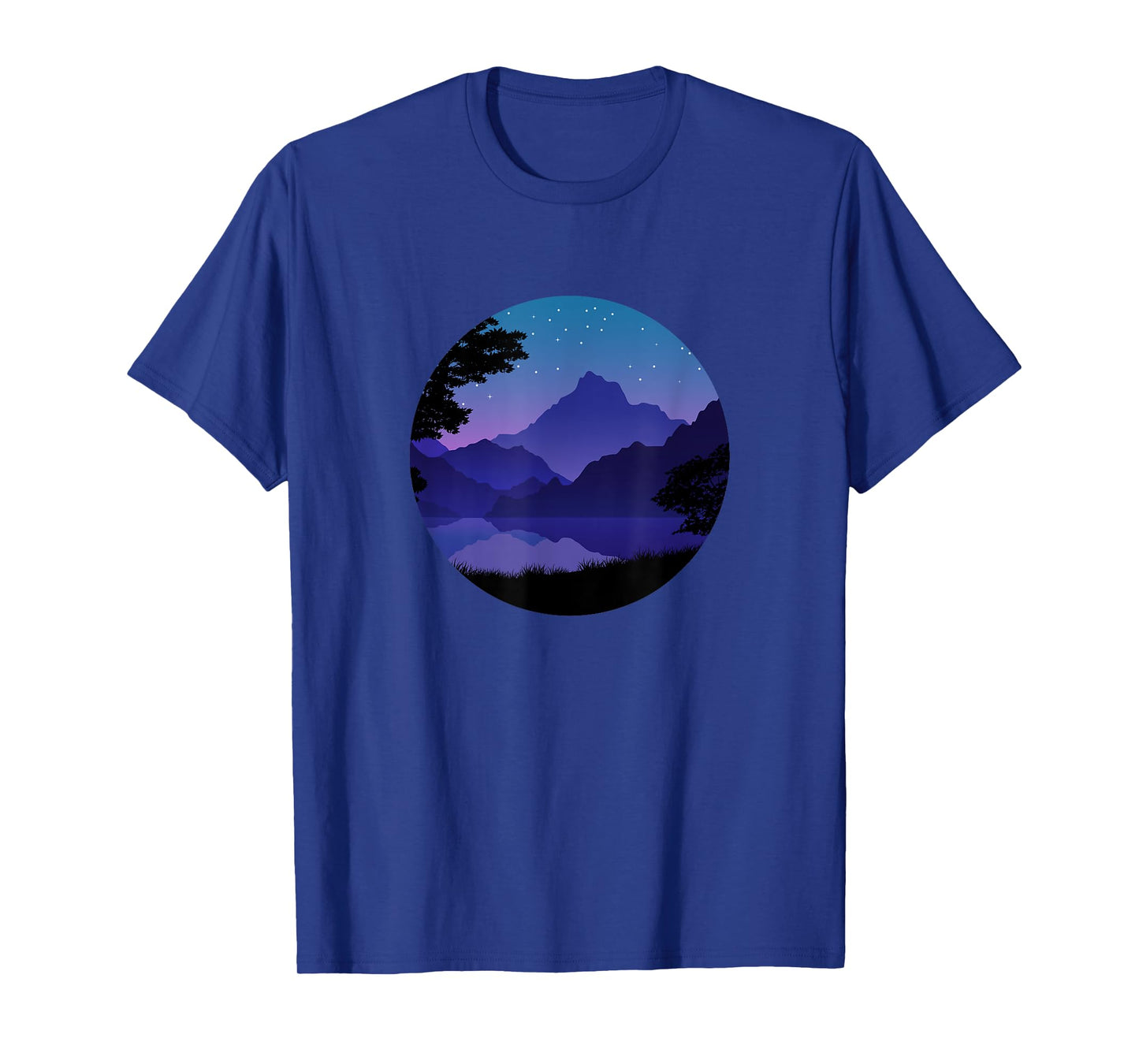 Mountain Silhouette Forest Lake Reflection T-Shirt