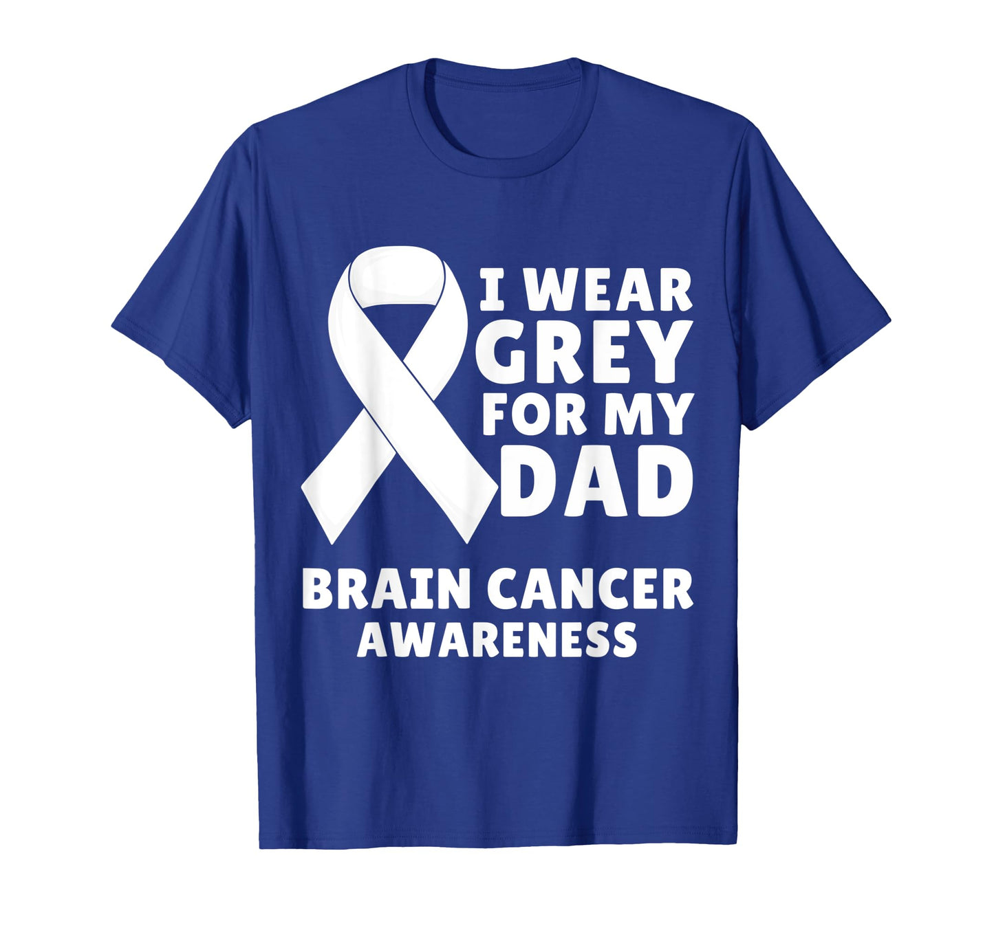 I Wear Gray For My Dad Brain Cancer Awareness Men Warrior T-Shirt