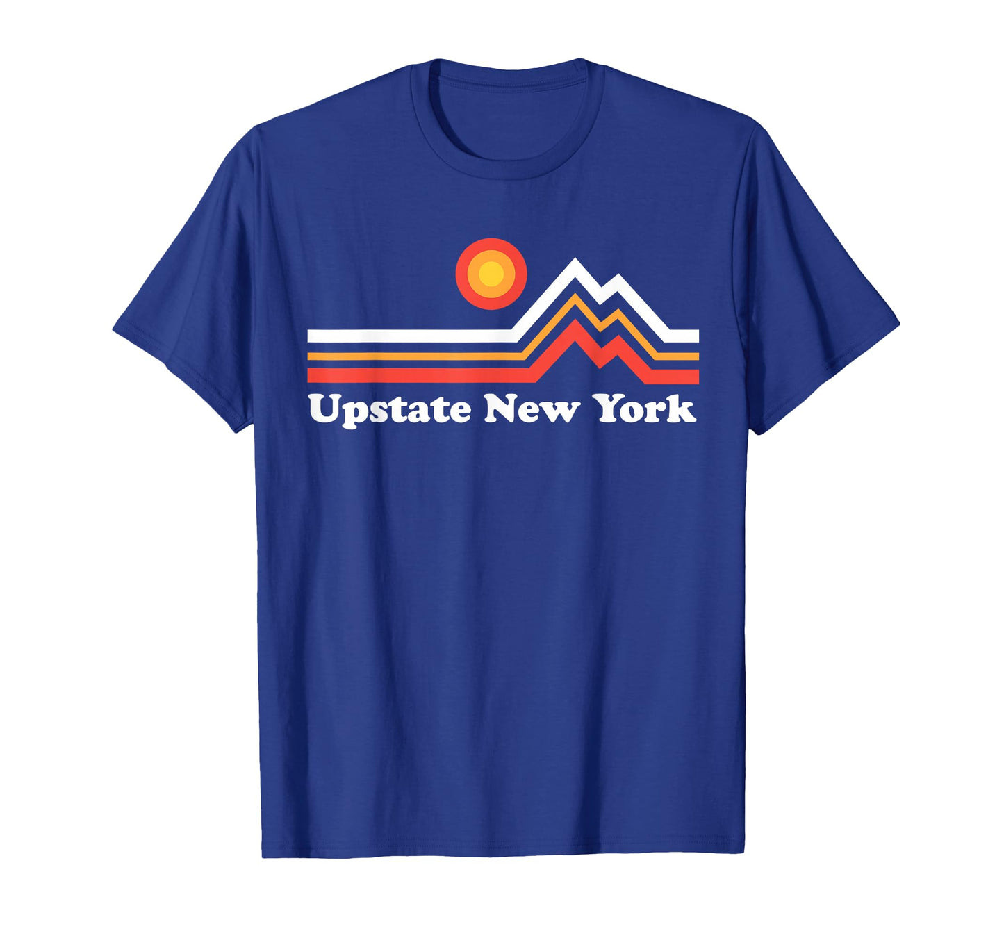 Upstate NY Upstate New York Mountains T-Shirt - Black, Small, Unisex-Adults, Short Sleeve, Classic Fit, Graphic Design, Cotton 65% Polyester 35%