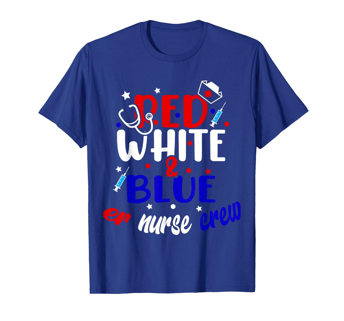 ER Nurse 4th of July Red White Blue ER ED Emergency Crew T-Shirt for Women Kids Men