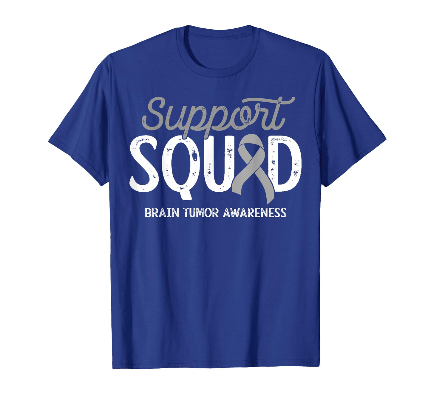 Brain Tumor Awareness Support Squad Warrior Survivor Crew T-Shirt