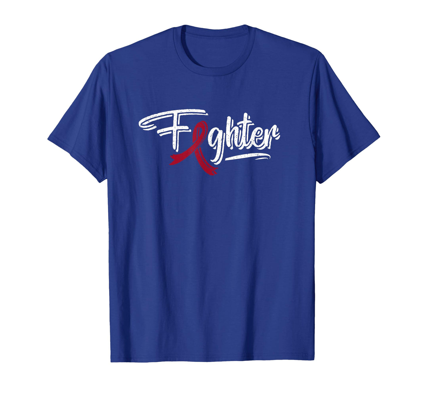 Multiple Myeloma Fighter Blood Cancer Burgundy Ribbon T-Shirt