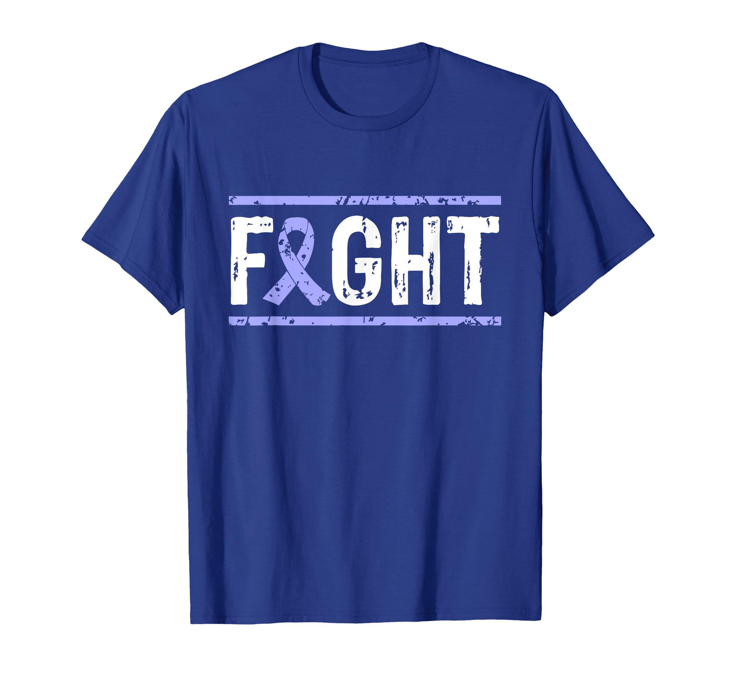 Cancer Warriors Tees co Gastric Cancer Awareness Fight Cancer Periwinkle Ribbon Tee T-Shirt for Unisex-Adults, Black, Small