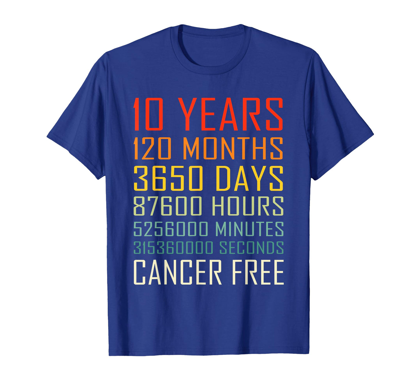 Vintage Cancer Awareness Vintage 10 Years Cancer Free T-Shirt