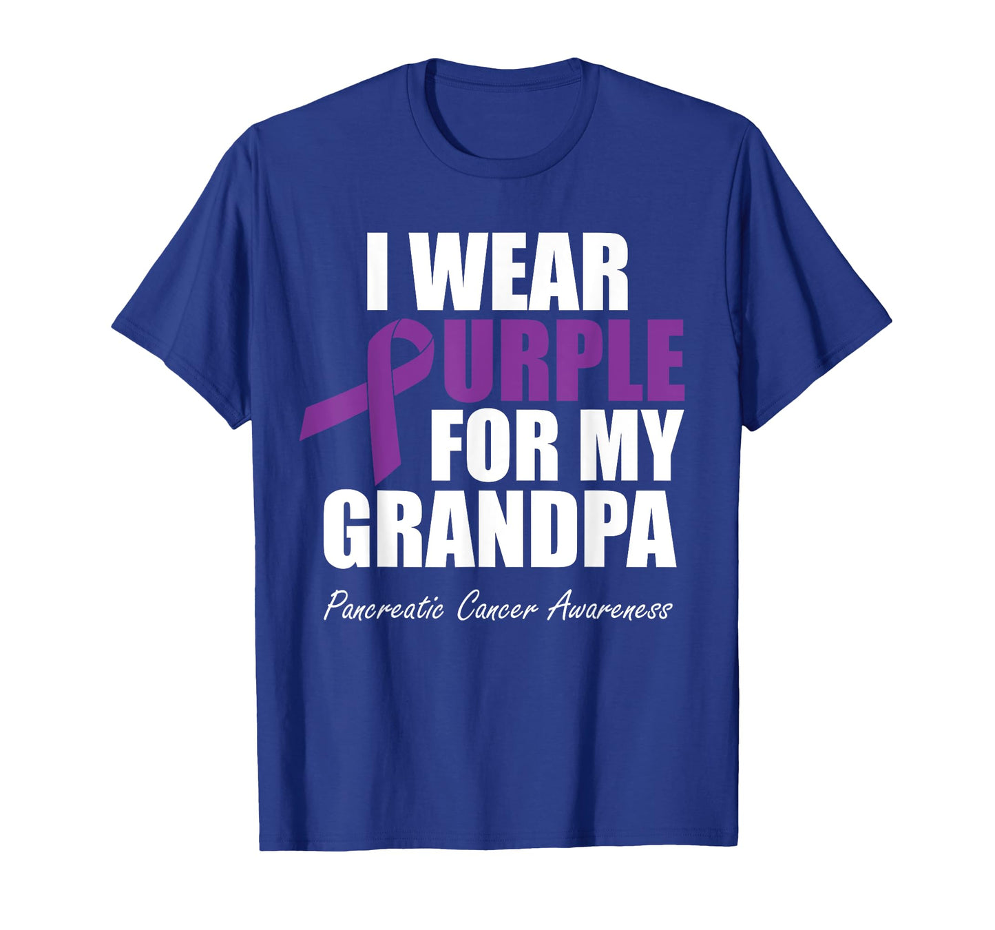 Pancreatic Cancer Awareness I Wear Purple For My Grandpa T-Shirt