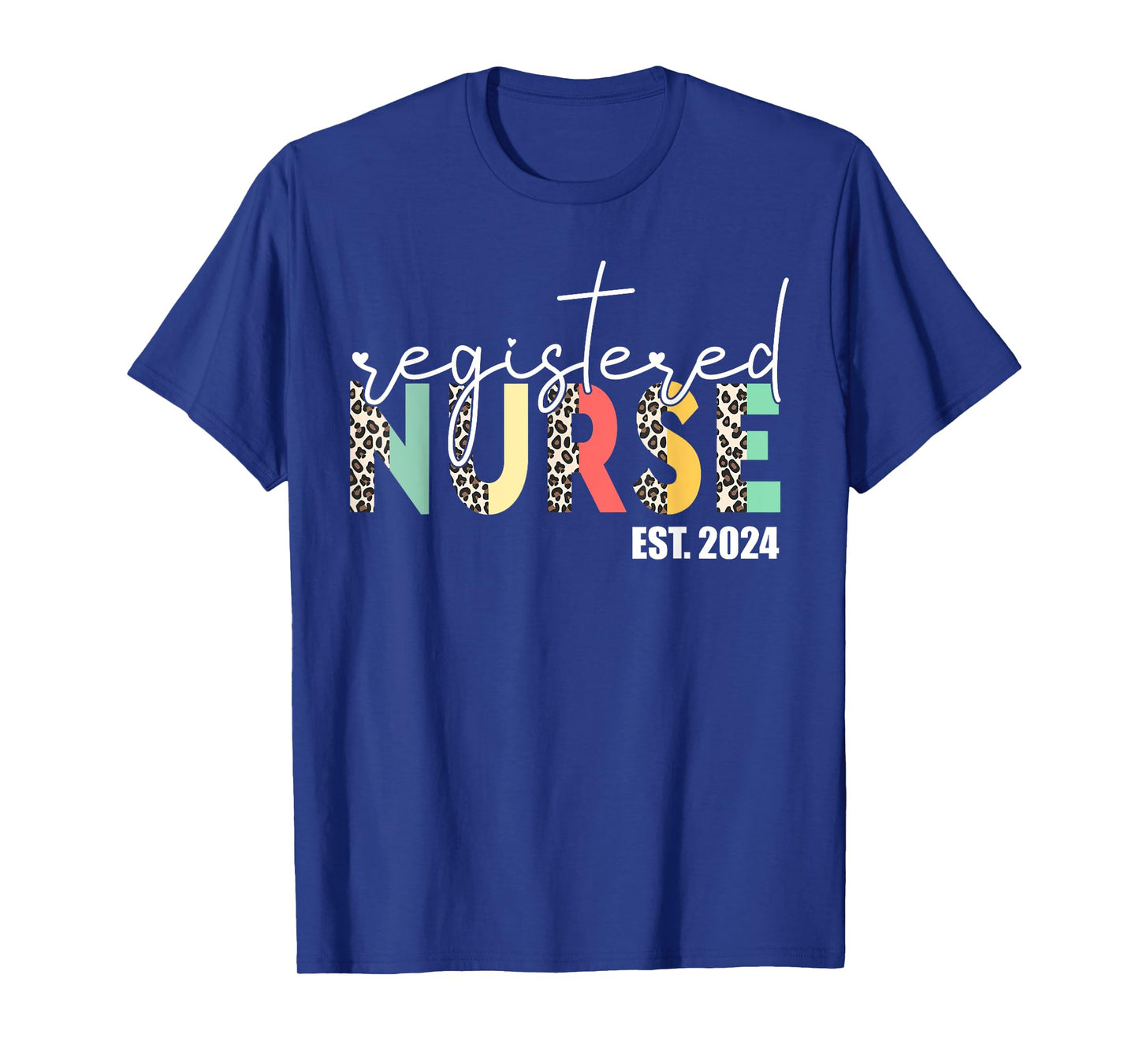 Registered Nurse Est 2024 Gift For Student Nurse RN Leopard T-Shirt