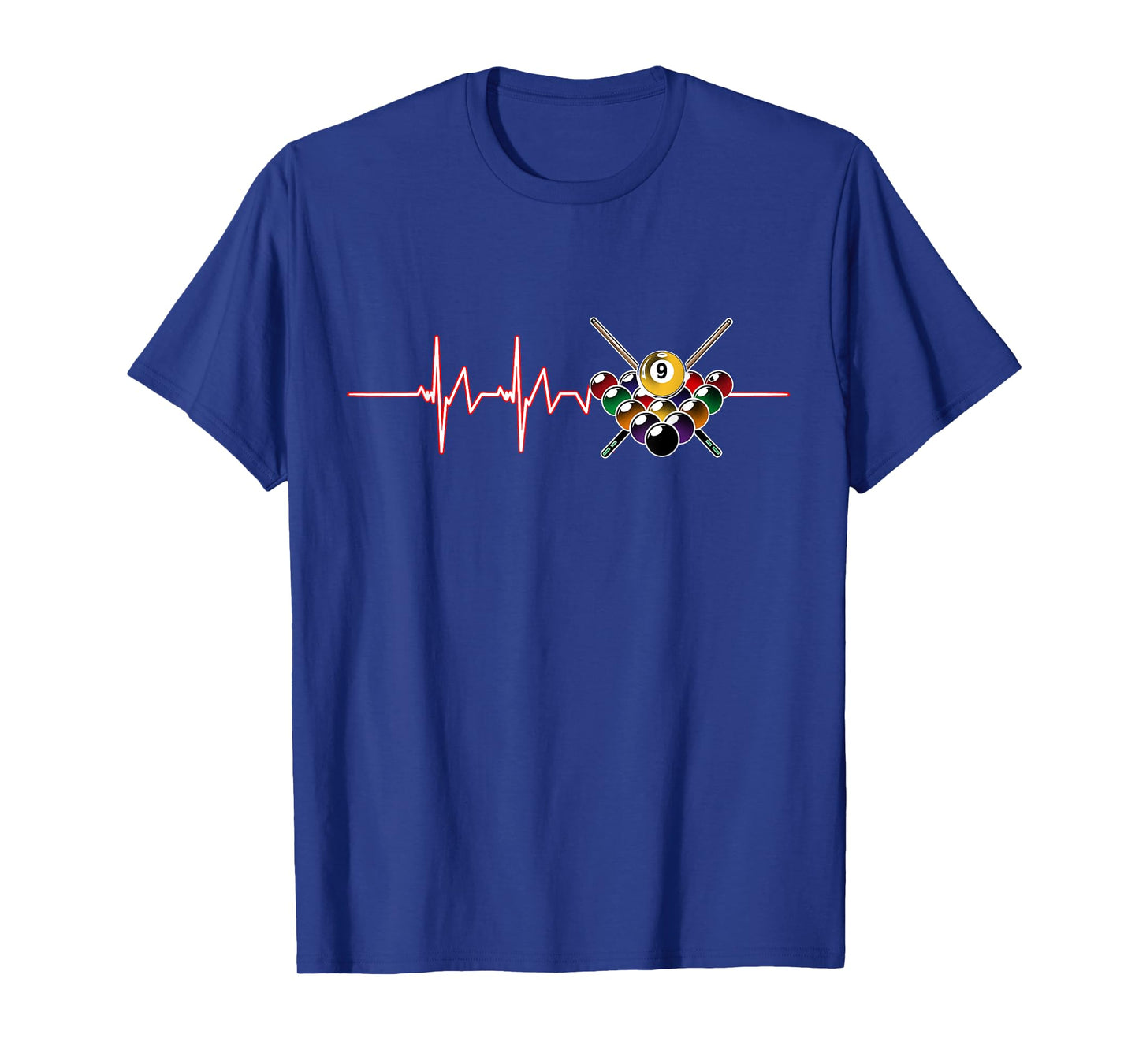 Billiard 9-Ball Pool Player Billiard Cue Sports Heartbeat T-Shirt