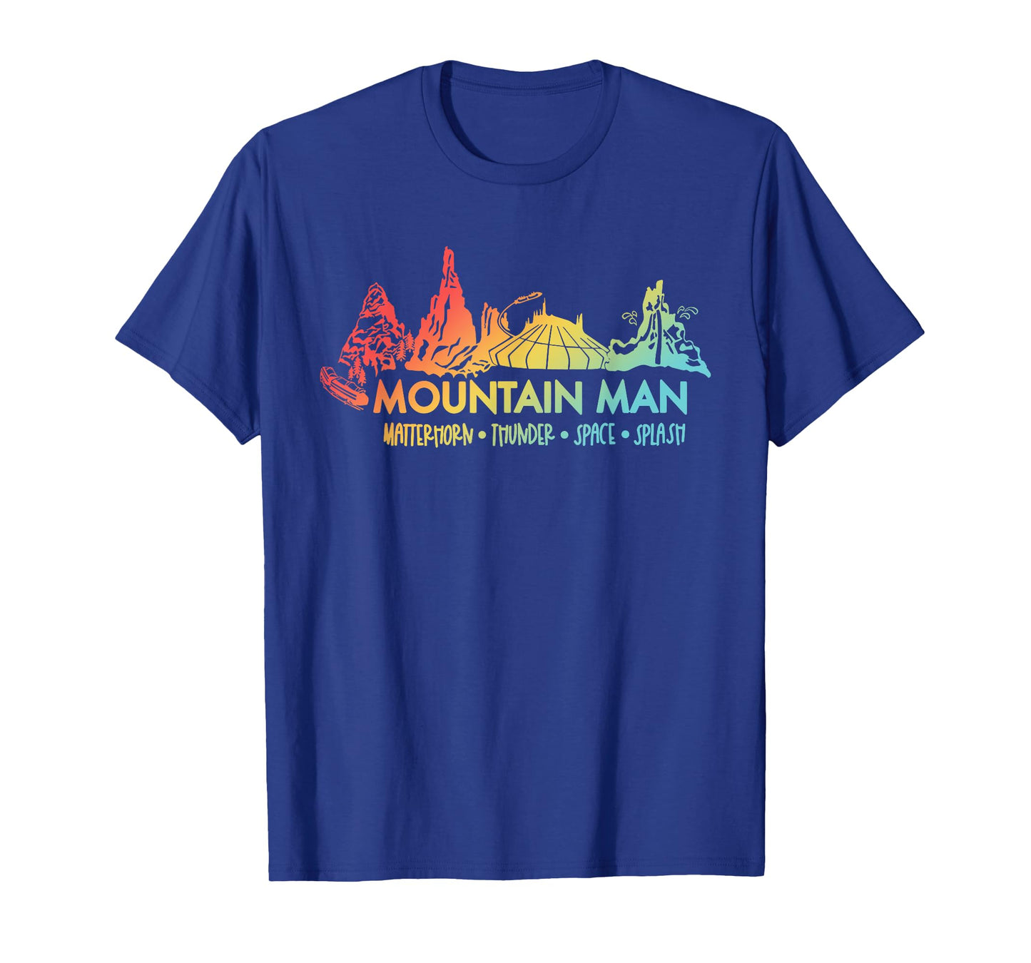Mountain Man Matterhorn Thunder Space Splash Retro T-Shirt