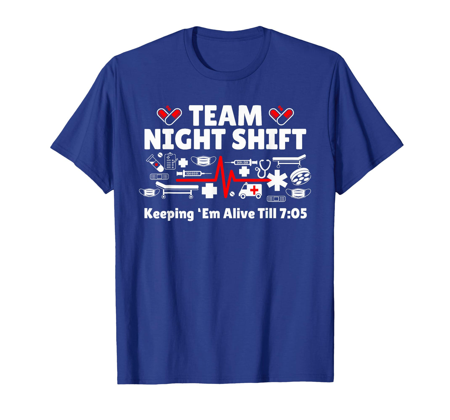 Night Shift Nurse Life RN LPN CNA Healthcare Heartbeat Love T-Shirt