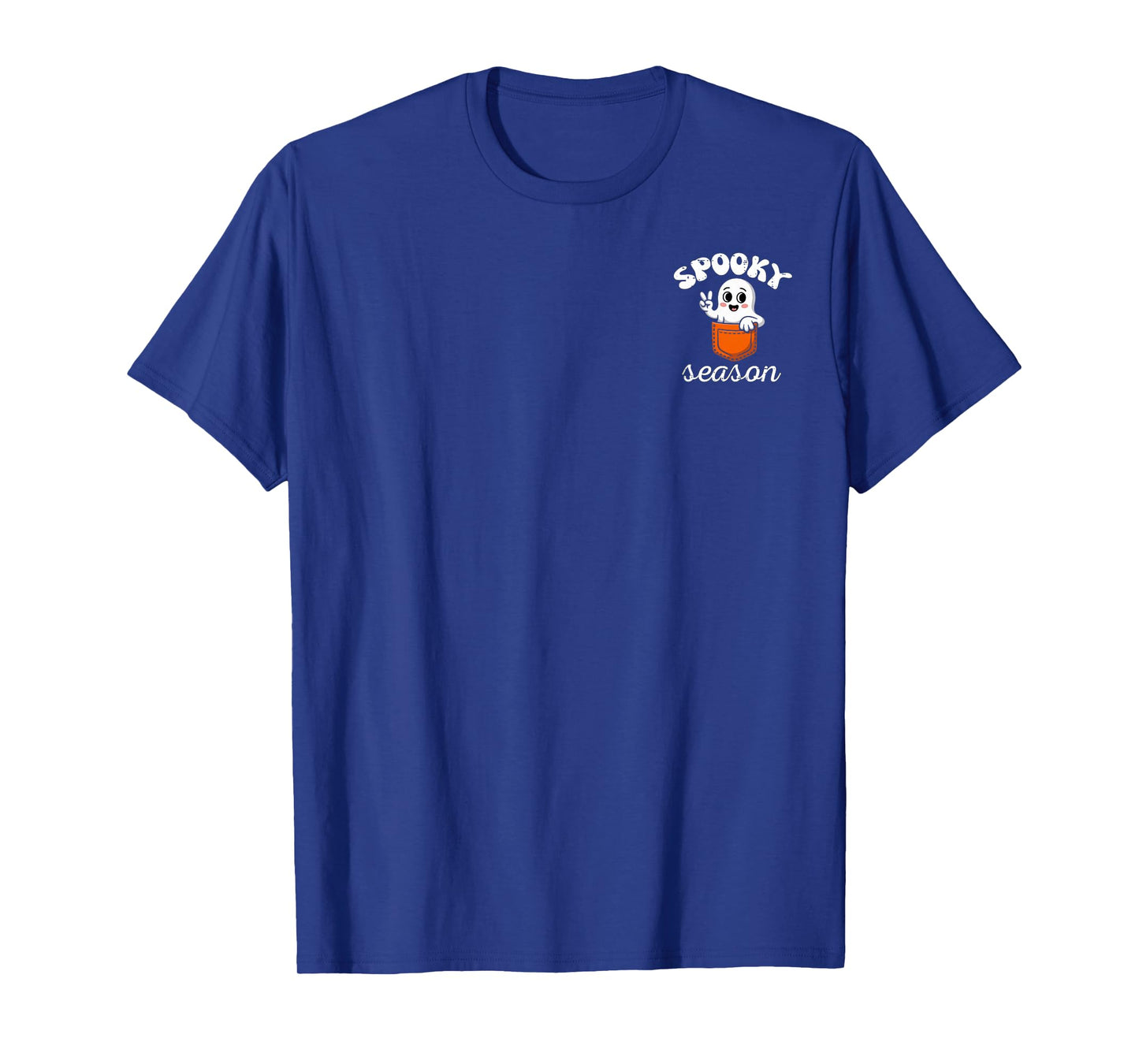 Halloween Ghost Spooky Season Costume Pocket Men Women Kids T-Shirt