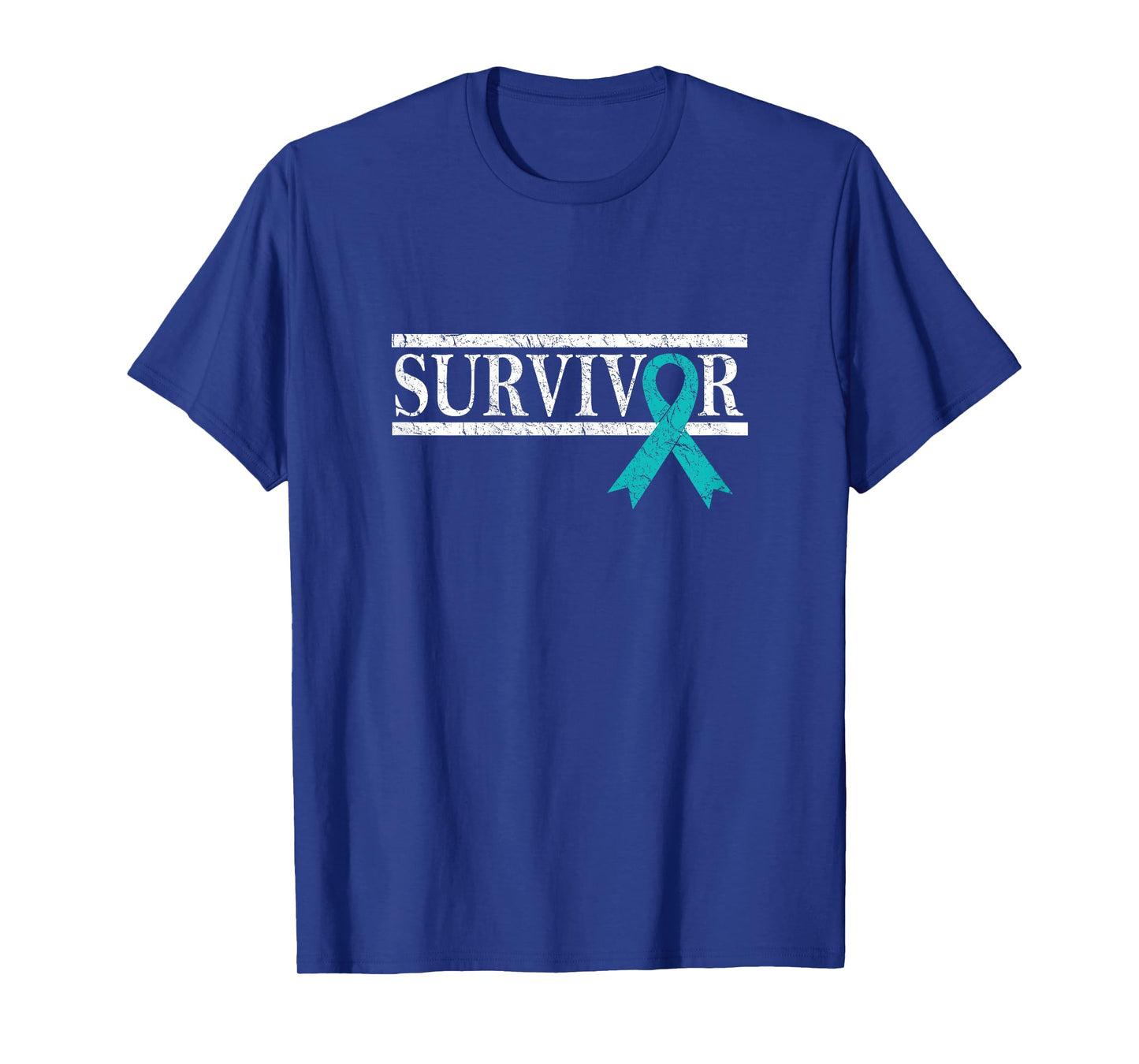 Ovarian Cancer Survivor, Teal Ribbon Ovarian Cancer T-Shirt