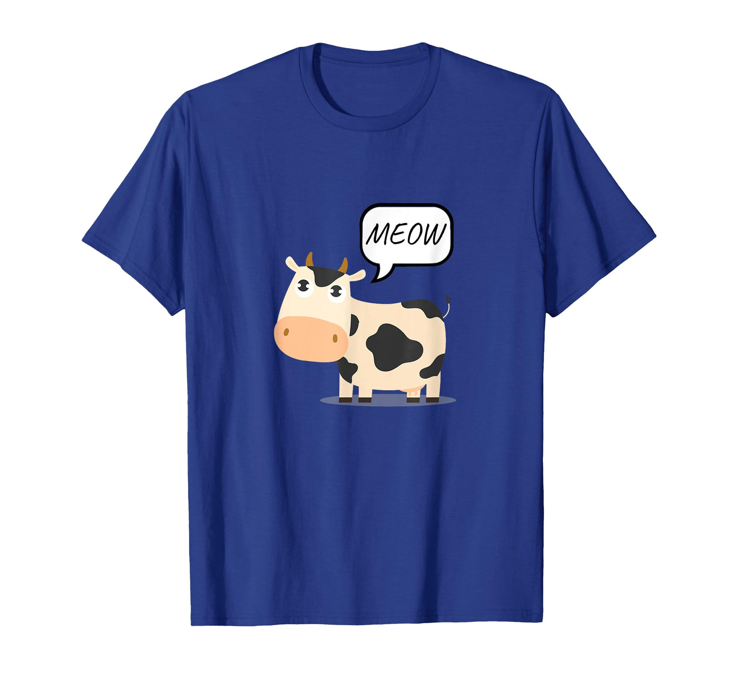 Cow Says Meow Funny Animal Unexpected Twist On Nature Humor T-Shirt
