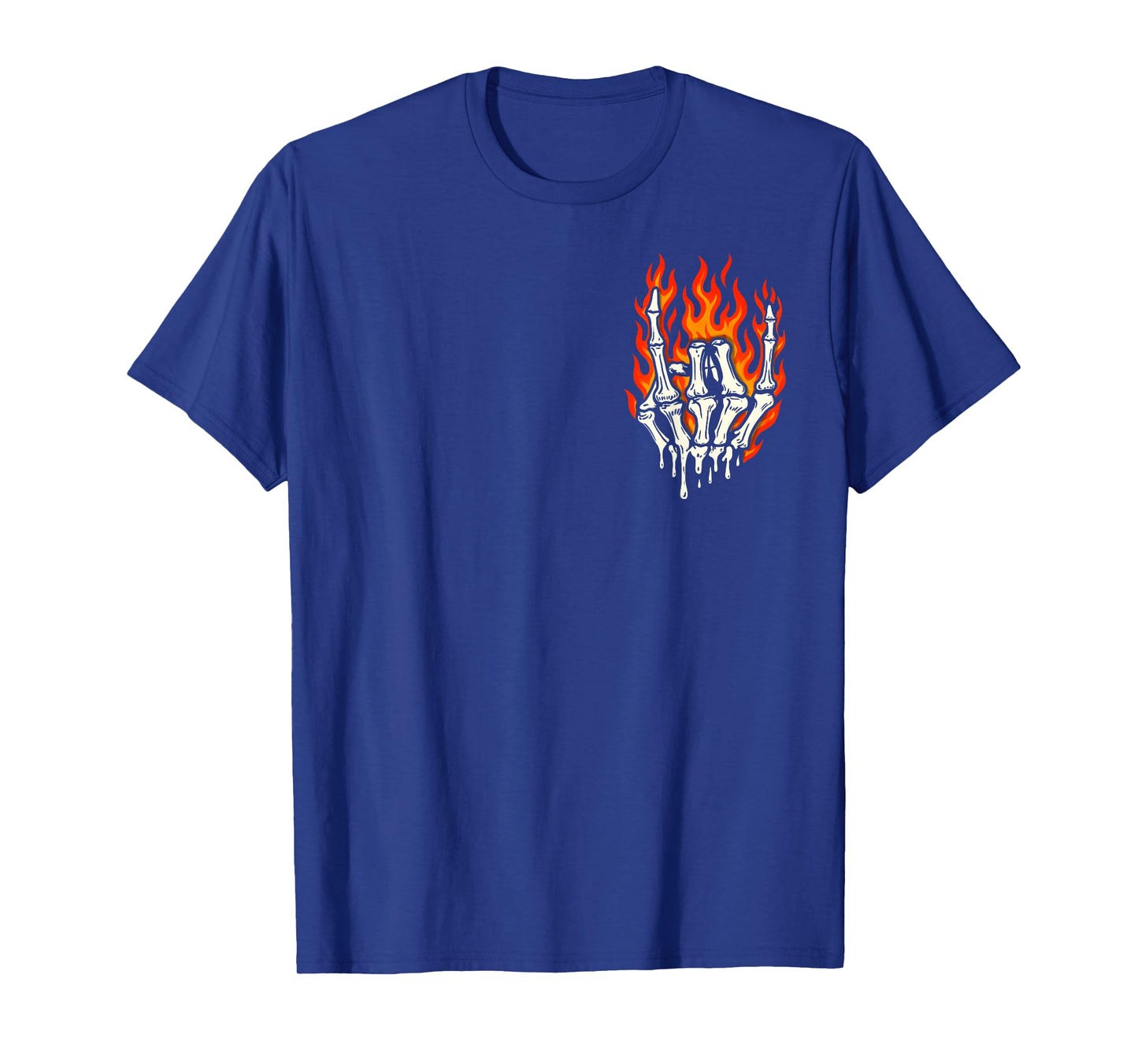 Fire Rock Skeleton Rocker Halloween Men Women Boys Kids T-Shirt