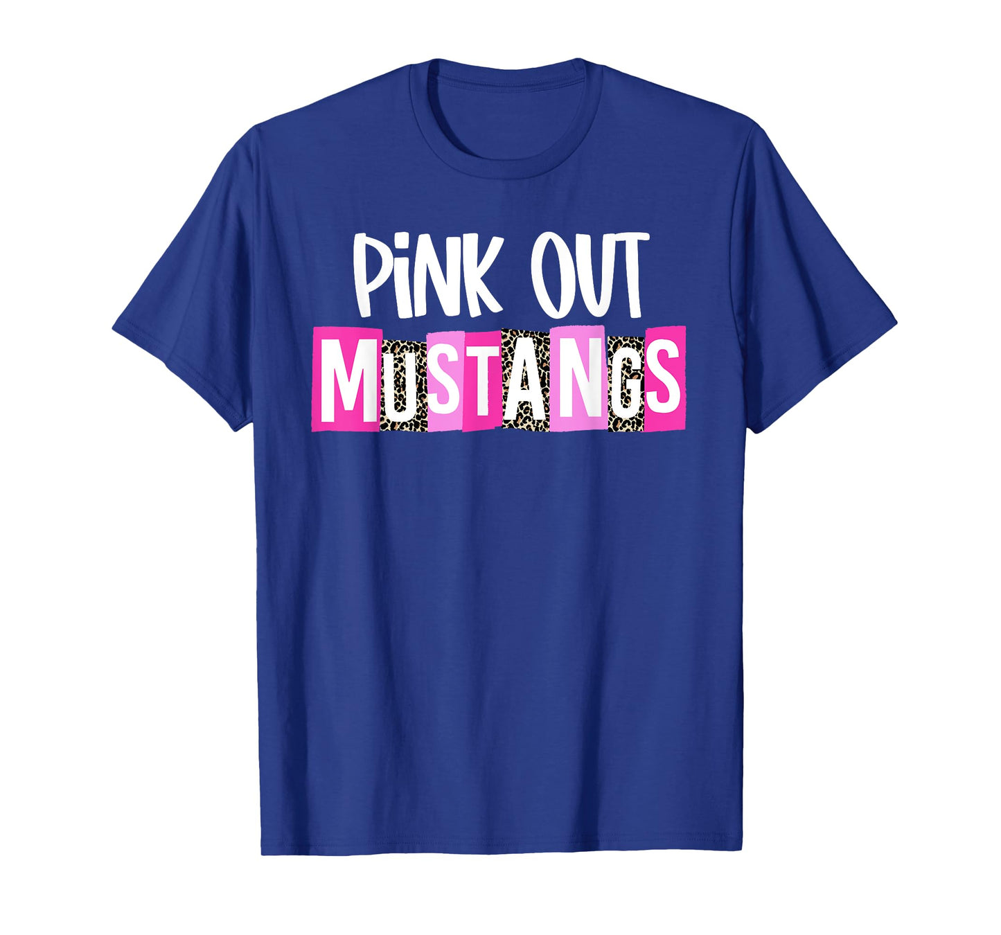 Pink Out Mustangs Breast Cancer Awareness School Spirit T-Shirt
