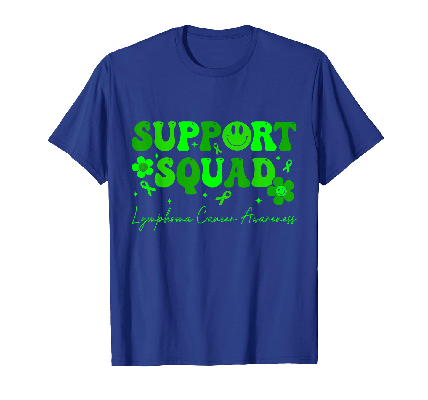 Support Squad Lymphoma Cancer Awareness Lime Green Ribbon T-Shirt