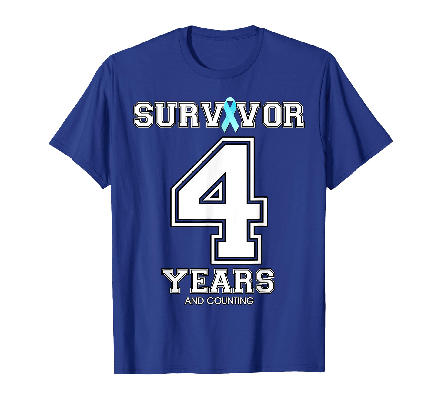 4 Years Ovarian Cancer Survivor Teal Ribbon Gift For Women T-Shirt