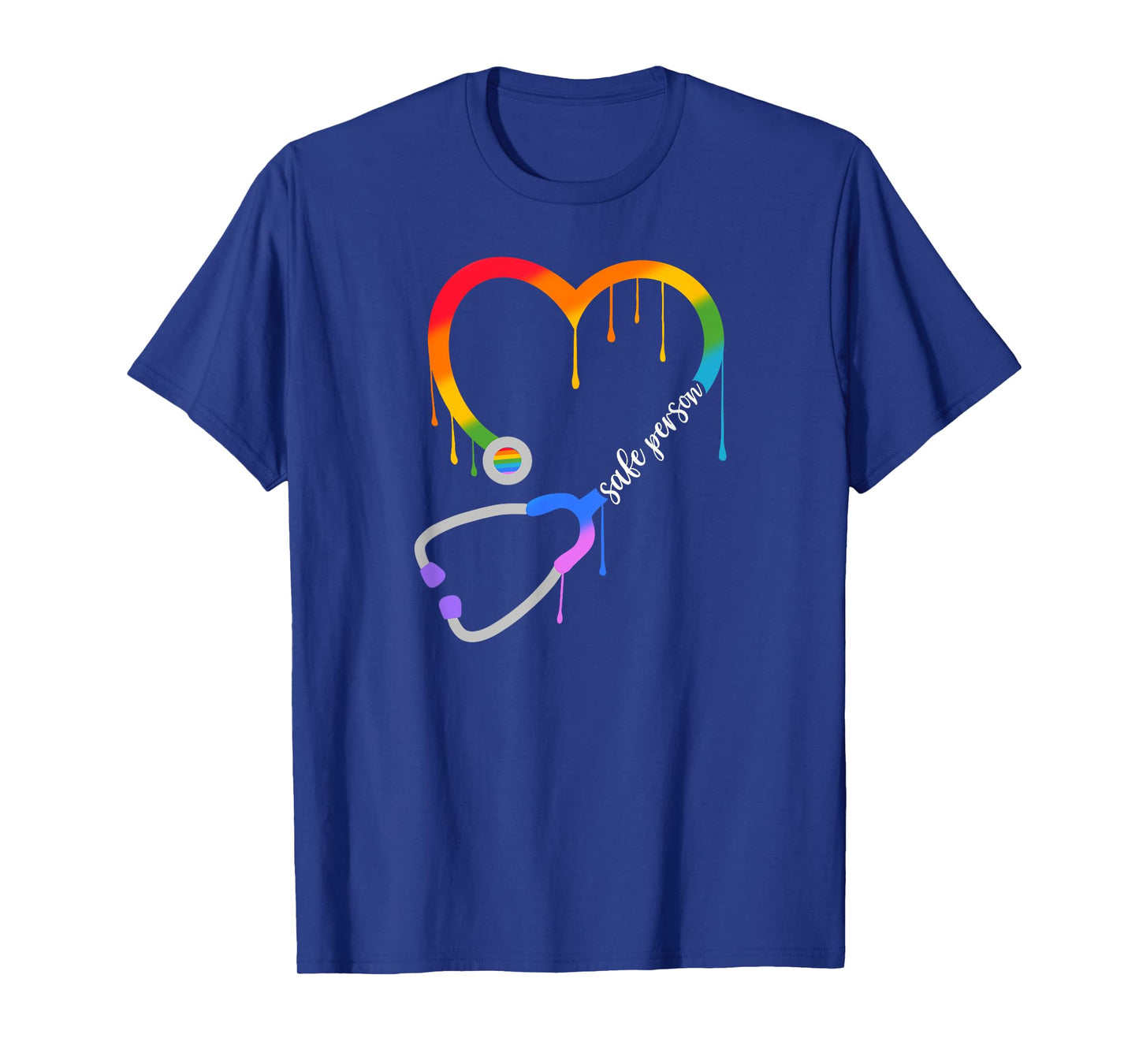 Safe Person, Heart Stethoscope, Nurse CNA Doctor, LGBTQ Ally T-Shirt