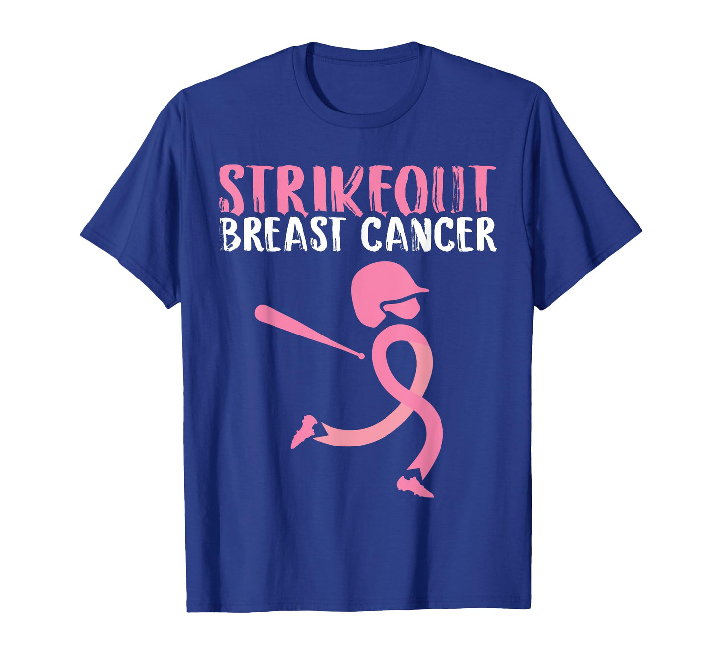Strike Out Breast Cancer Awareness Pink Ribbon Baseball Girl T-Shirt