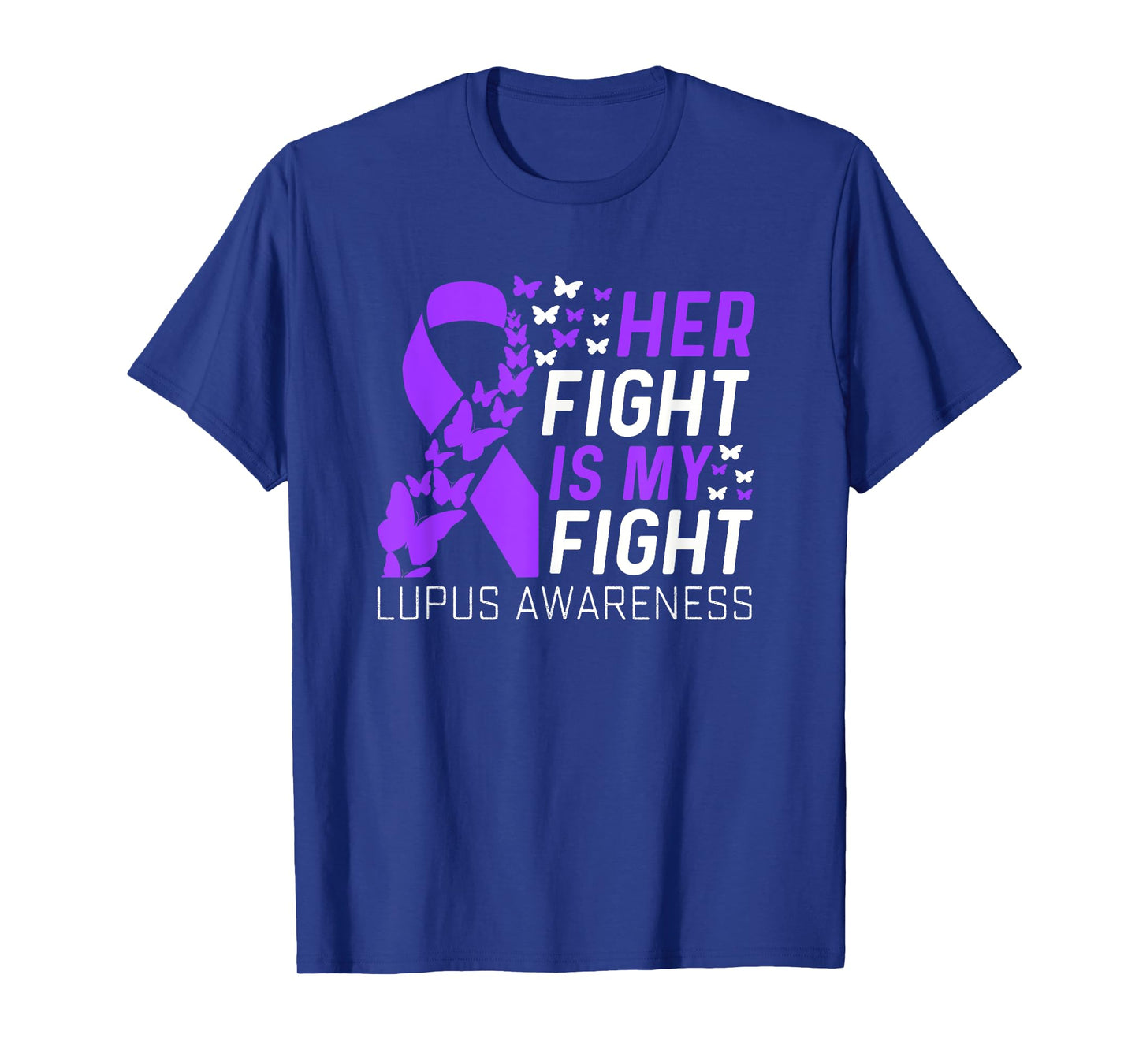 Her Fights is My Fight Lupus Awareness Ribbon Purple Support T-Shirt