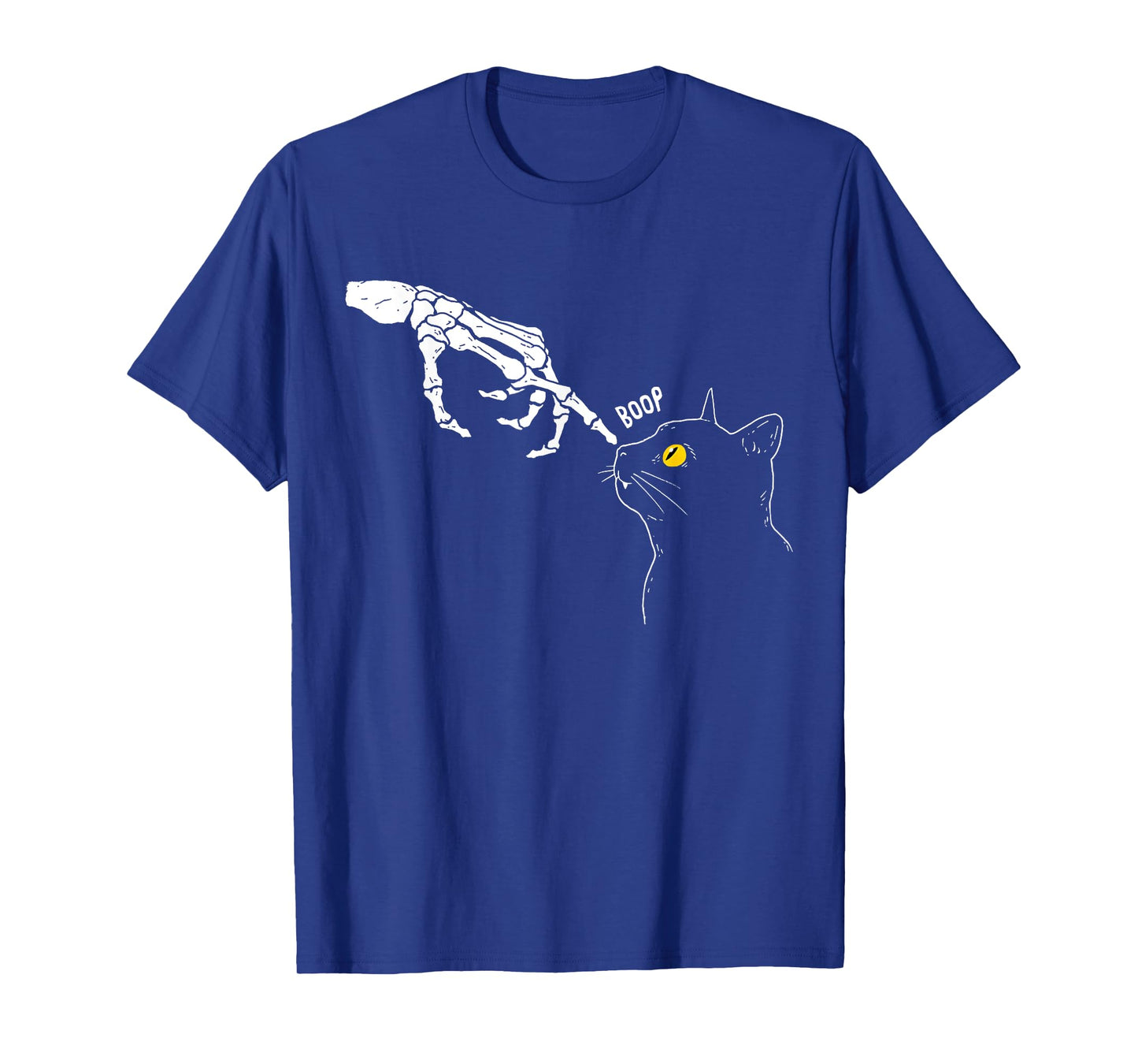 Skeleton Hand Boop Cat Funny Halloween Cat Kitten Lovers T-Shirt