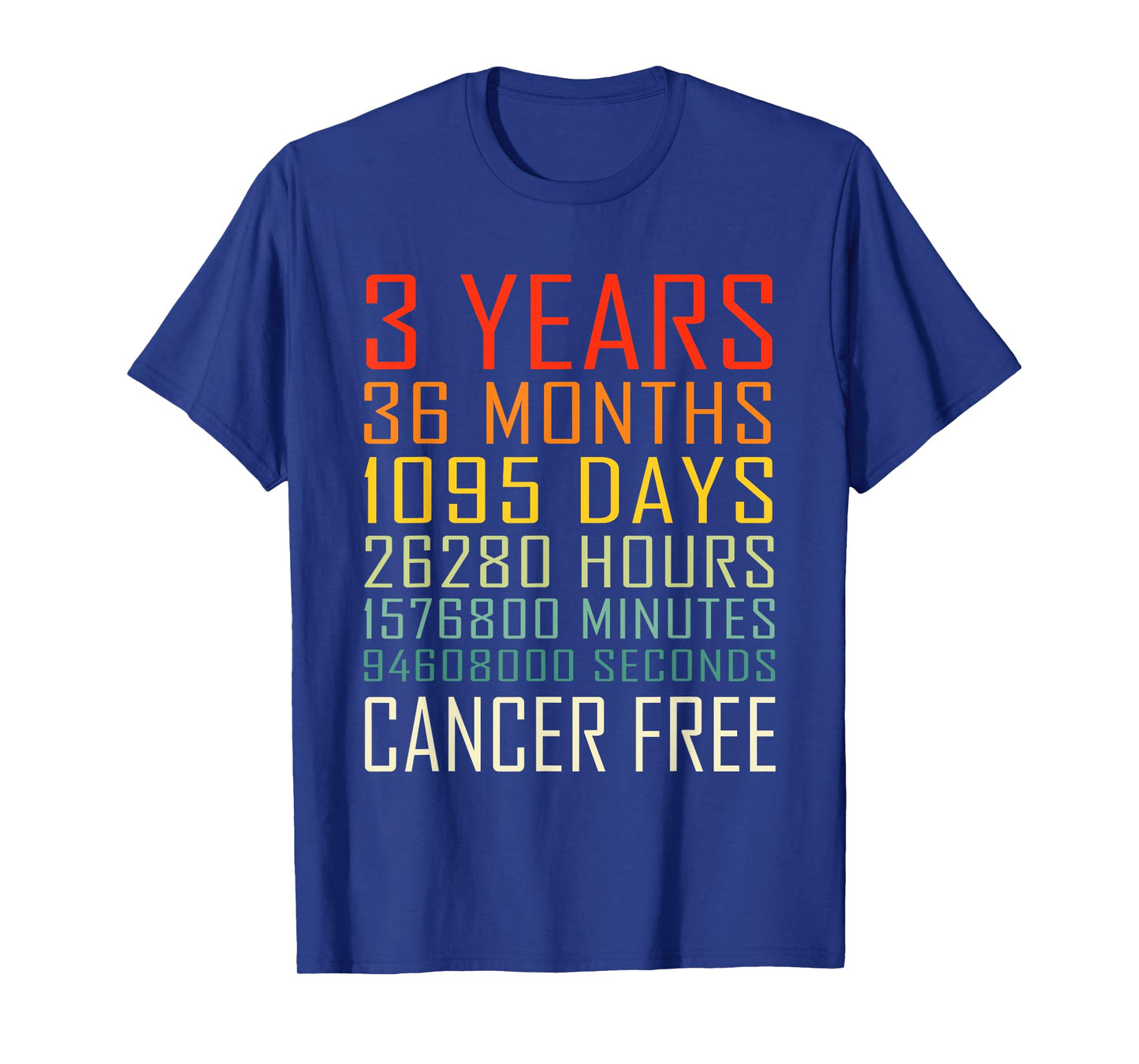 Vintage Cancer Awareness Vintage 3 Years Cancer Free T-Shirt