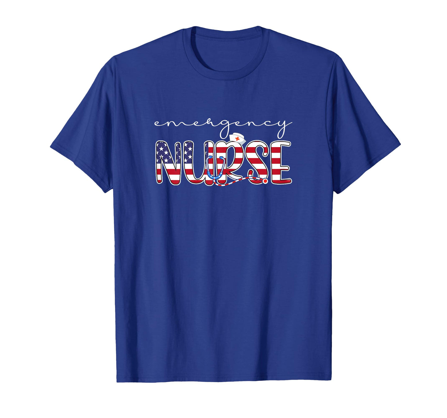 Emergency Nurse American Flag Patriotic Er Nurse 4th Of July T-Shirt for Women