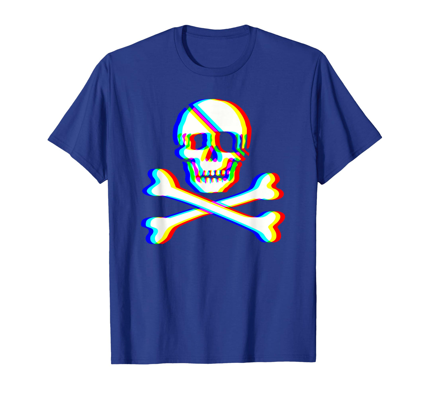 Jolly Roger Trippy Crossbones Skull Halloween Rave EDM Party T-Shirt