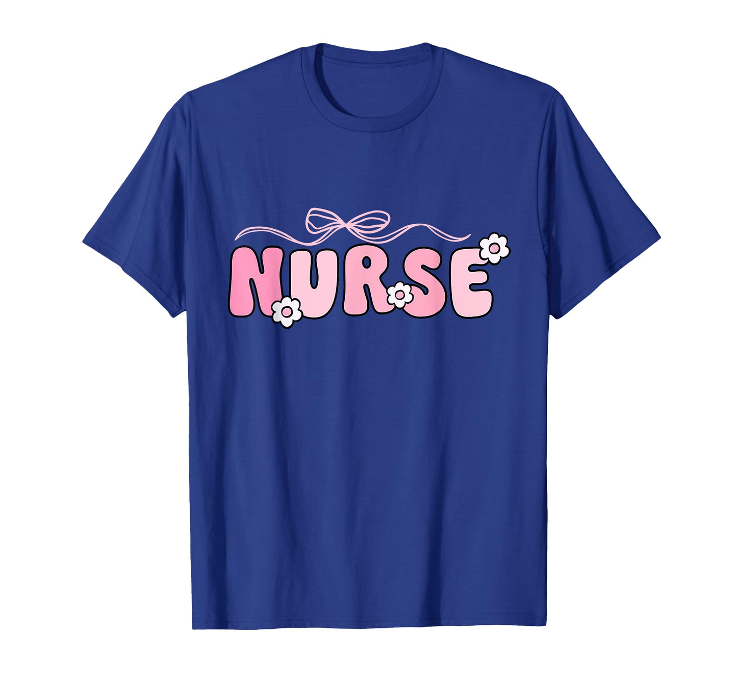 Women Pink Retro Nurse Coquette Pink Bow Girlie Nurse Life T-Shirt