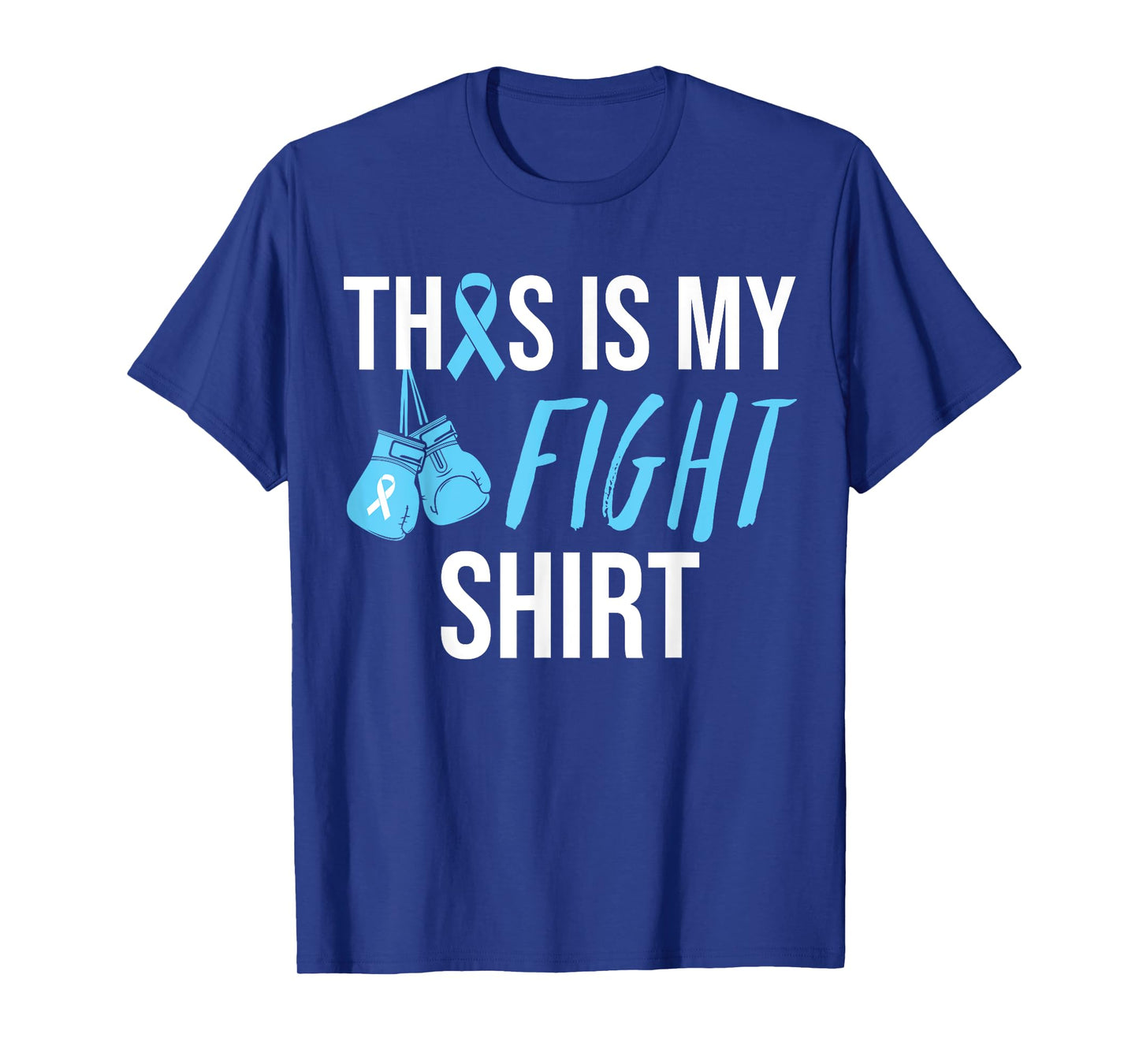 Fight Prostate Cancer Awareness Light Blue Ribbon Survivor T-Shirt