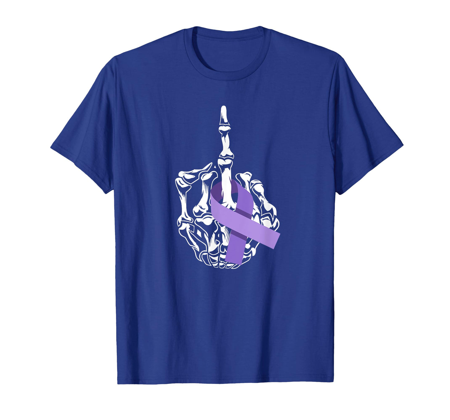 Fuck All Cancer Middle Finger Lavender Ribbon Cancer T-Shirt