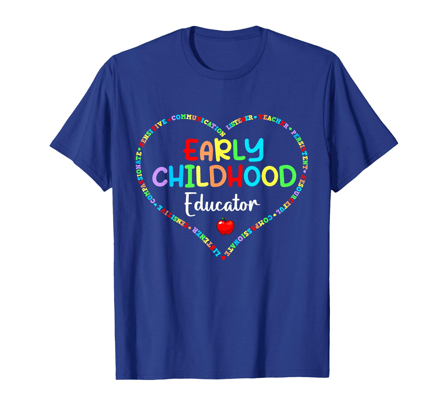 Early Childhood Educator Gift For Women Men Unisex-Kids Black Cotton 60% Polyester 40% Short Sleeve Crew Neck Modern Cute T-Shirt