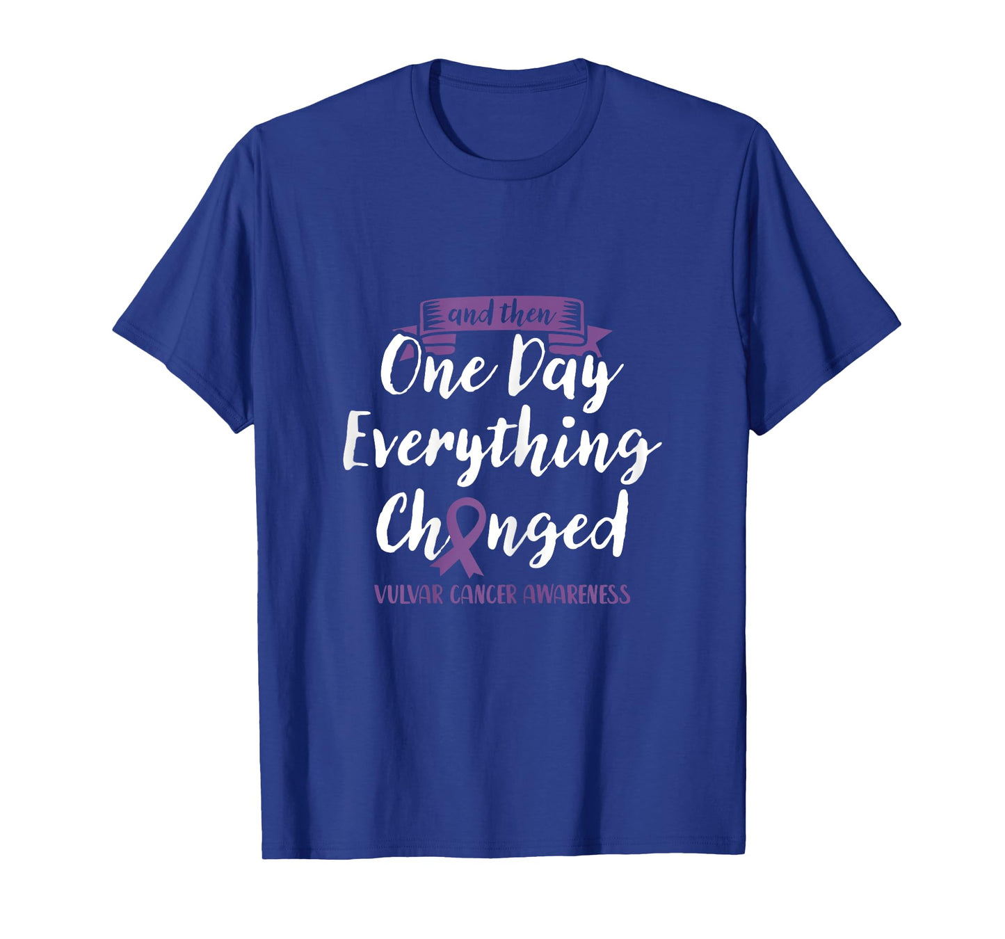 Vulvar Cancer Awareness Fight Purple Ribbon Cure Warrior T-Shirt
