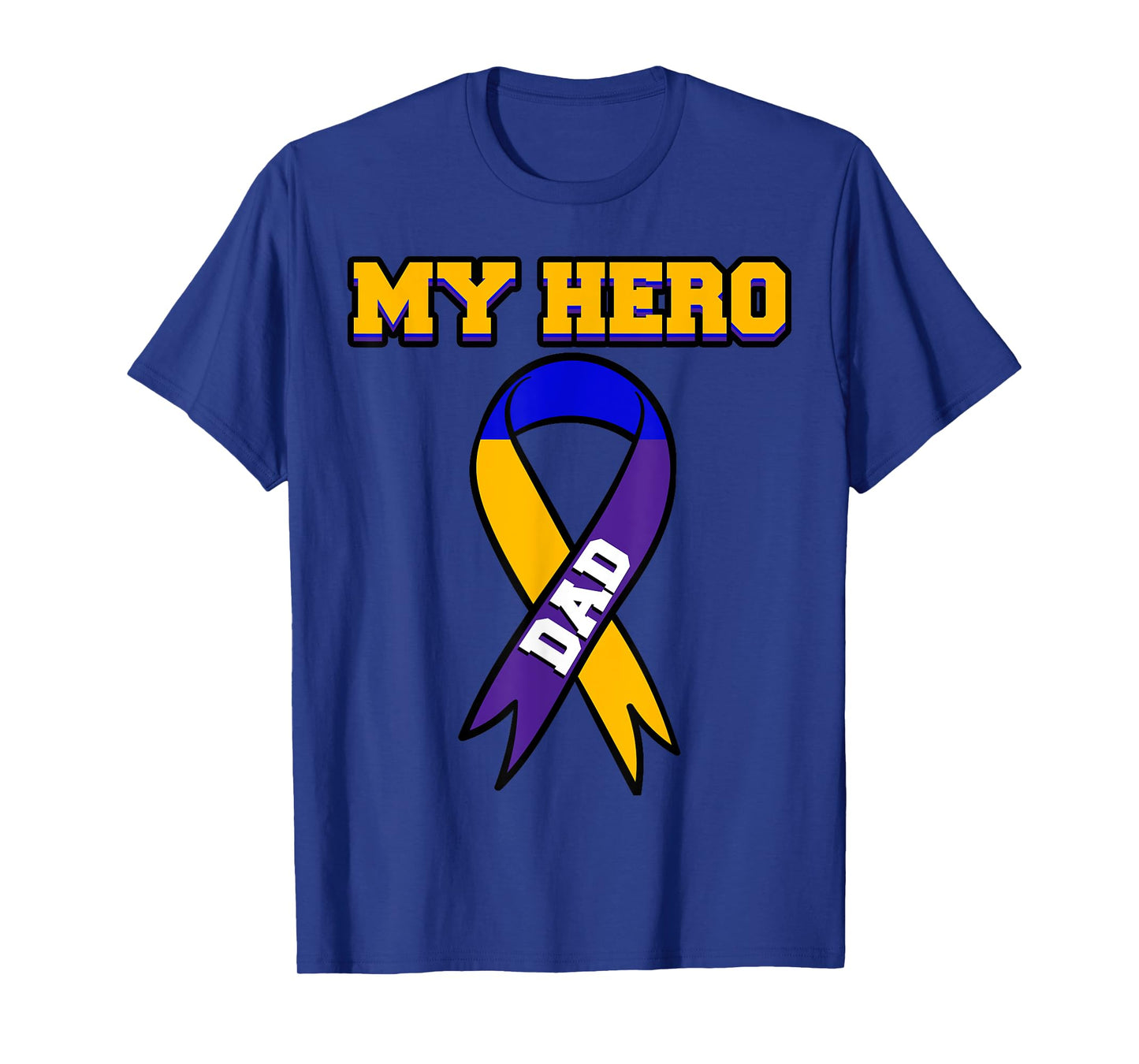 My Hero Dad Bladder Cancer Purple Blue Yellow Urologist Gift T-Shirt