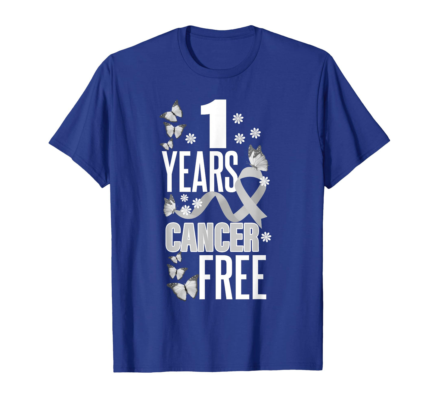 1 Year Cancer Free For Lungs Cancer Awareness T-Shirt