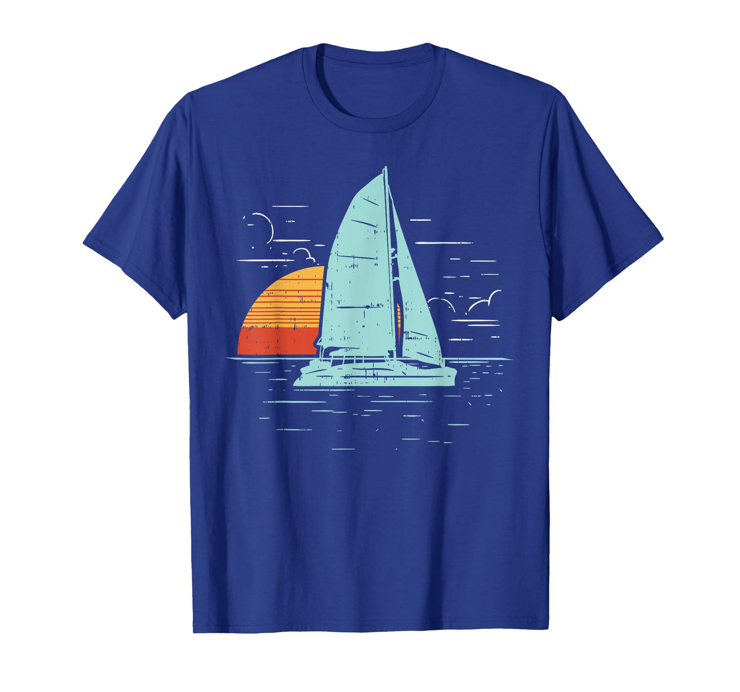 Sailboat Sunset Retro Boating Vacation Boat Sailor Gift T-Shirt