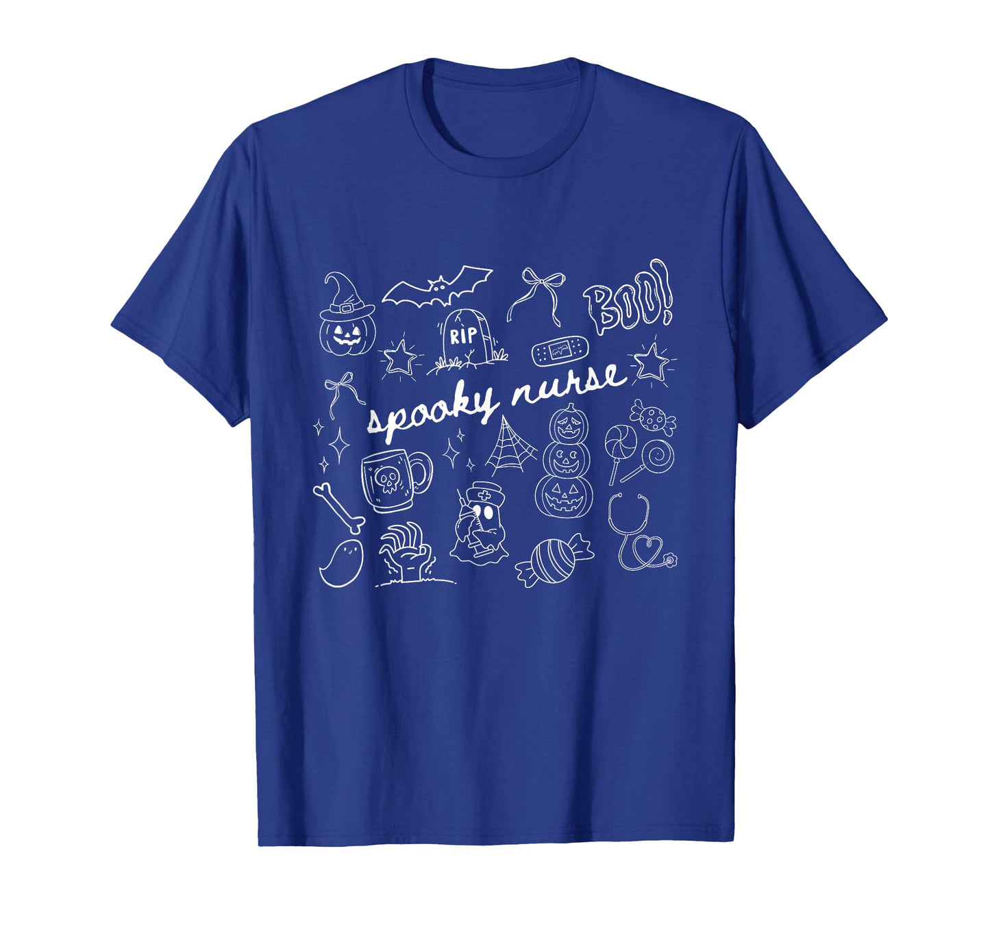 Spooky Nurse Halloween Nurse Pumpkin Spooky Season Nurse T-Shirt