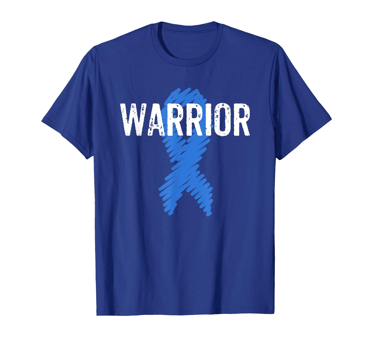 Colon Cancer Warrior Awareness Colonoscopy Blue T-Shirt