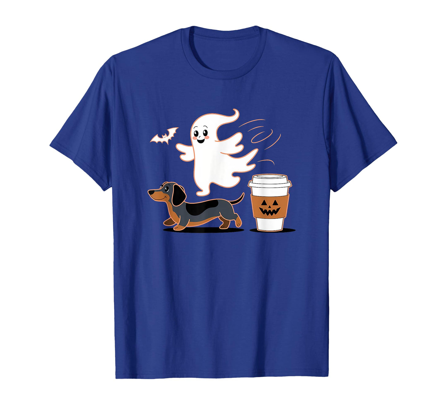 Ghost Dachshund Halloween Spooky Season Weenie Dog Funny T-Shirt