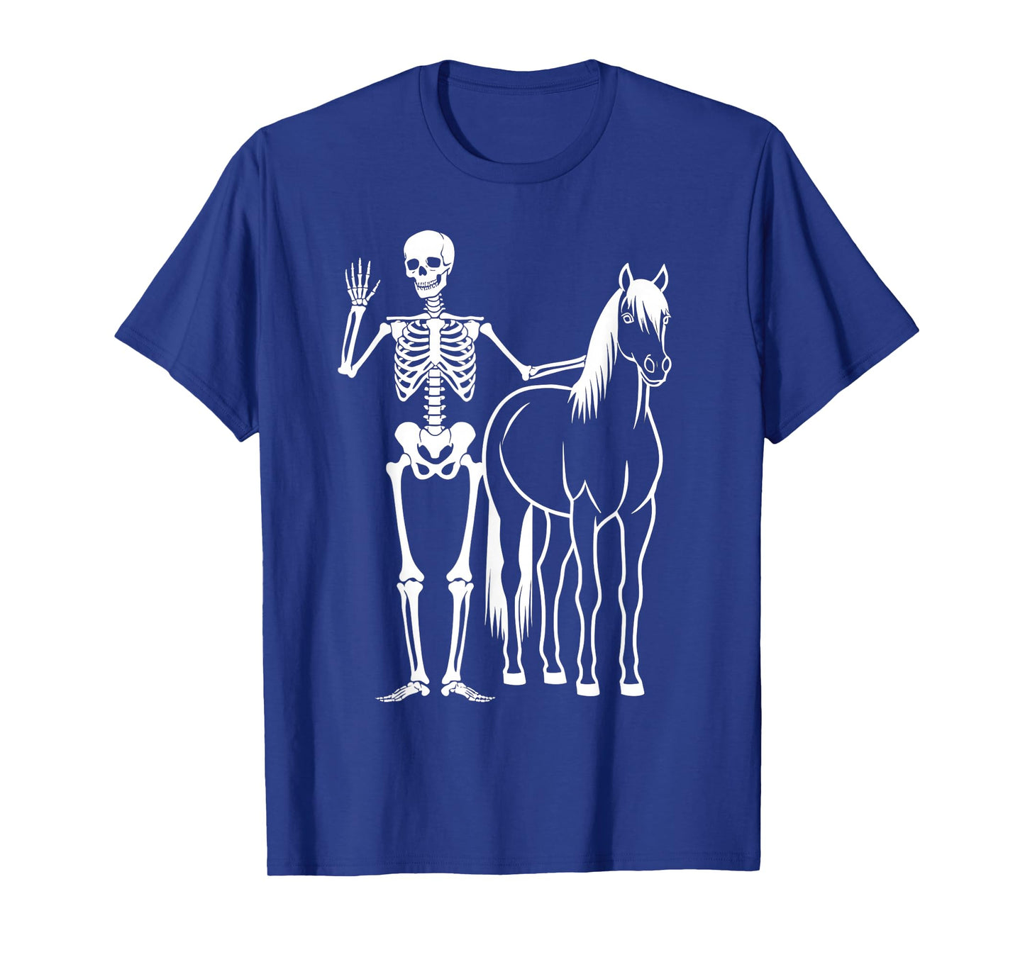 Funny Skeleton and Horse Cute Halloween Cowboy Men Women T-Shirt