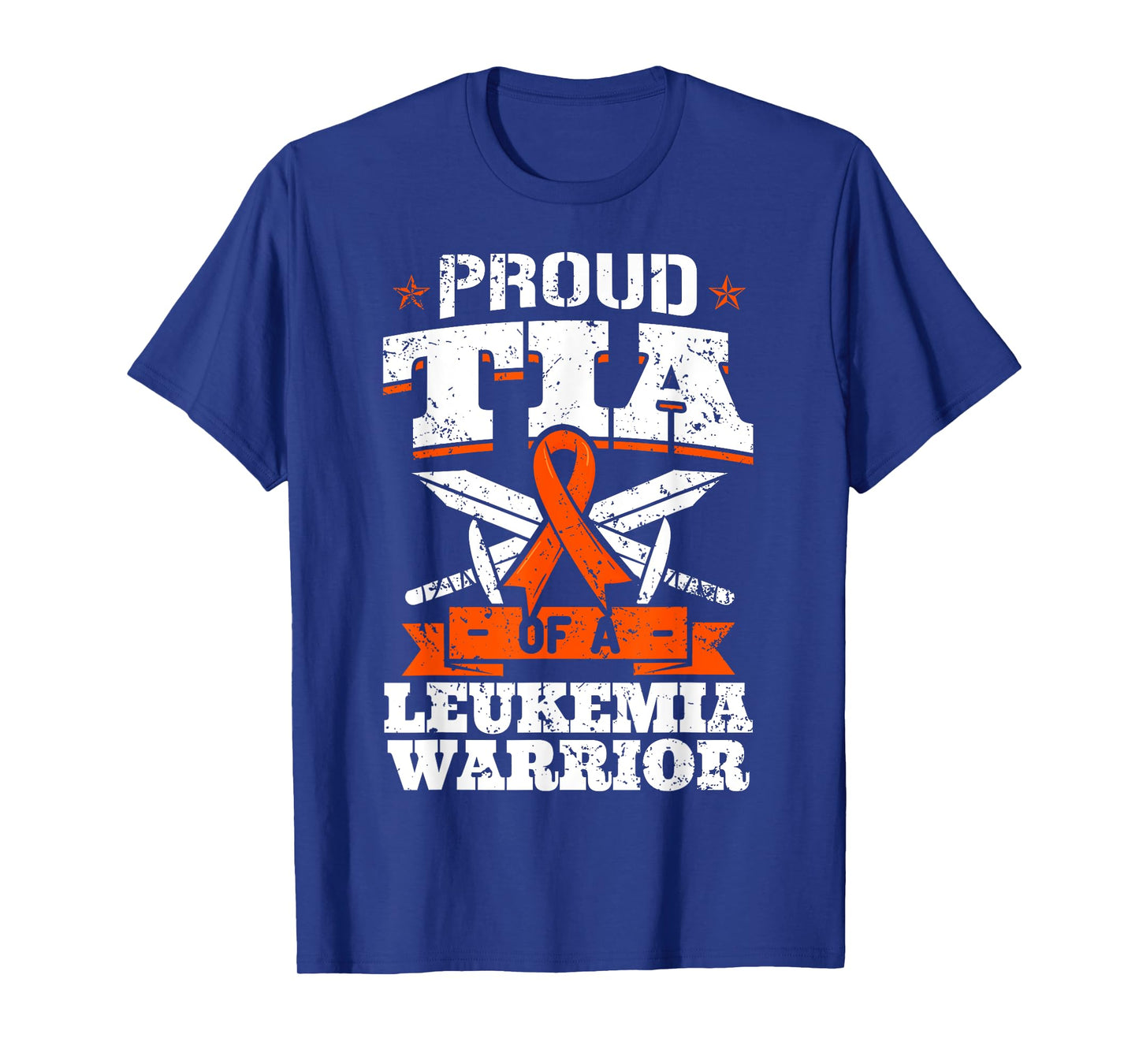 Proud Tia Of A Leukemia Warrior Aunt Awareness Blood Cancer T-Shirt