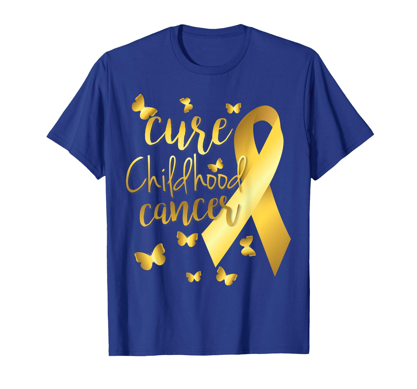 Cure Childhood Cancer T-Shirt with Gold Ribbon T-Shirt