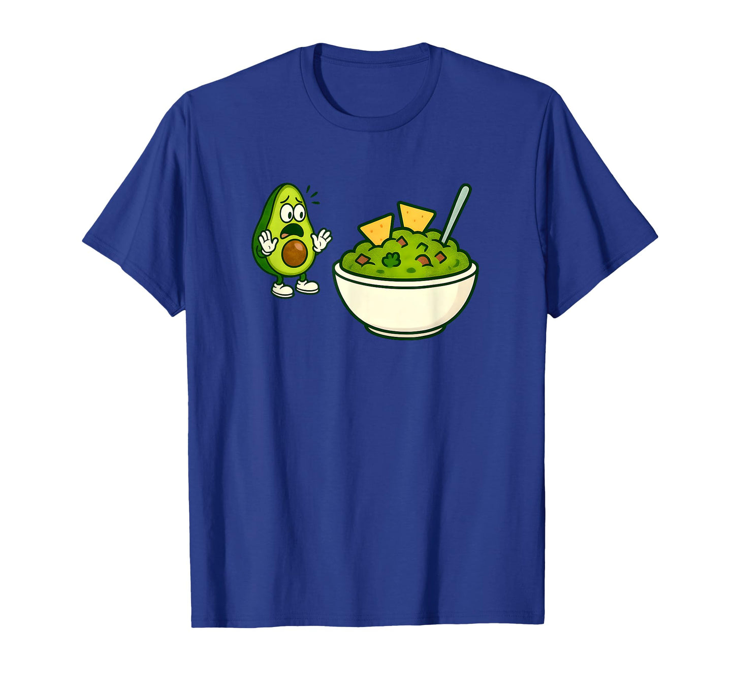 Funny Avocado Shocked by Guacamole Cartoon T-Shirt