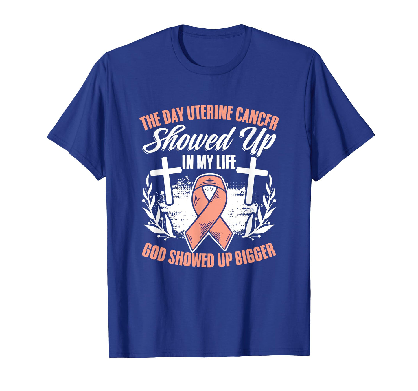 Showed Up Endometrial Cancer Uterine Cancer Awareness T-Shirt