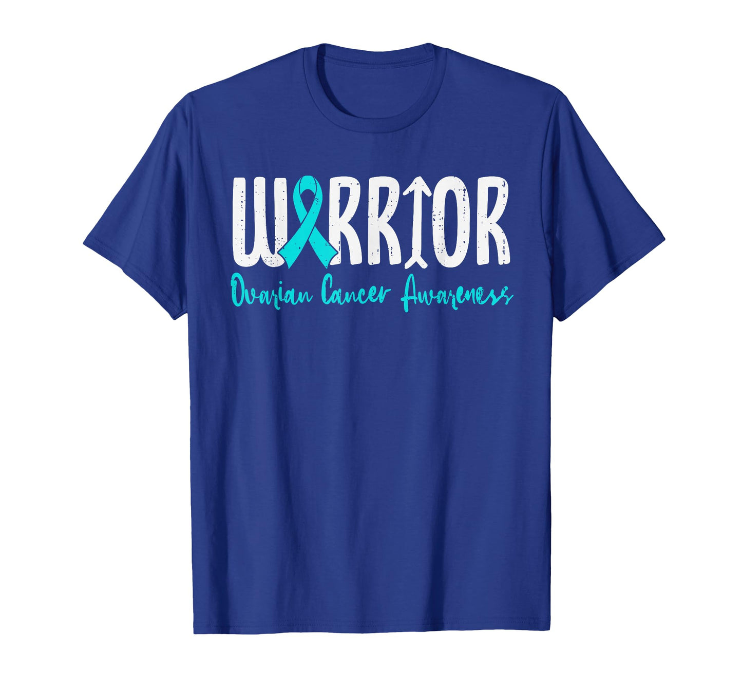 Ovarian Cancer Warrior Awareness Ribbon Teal Survivor T-Shirt