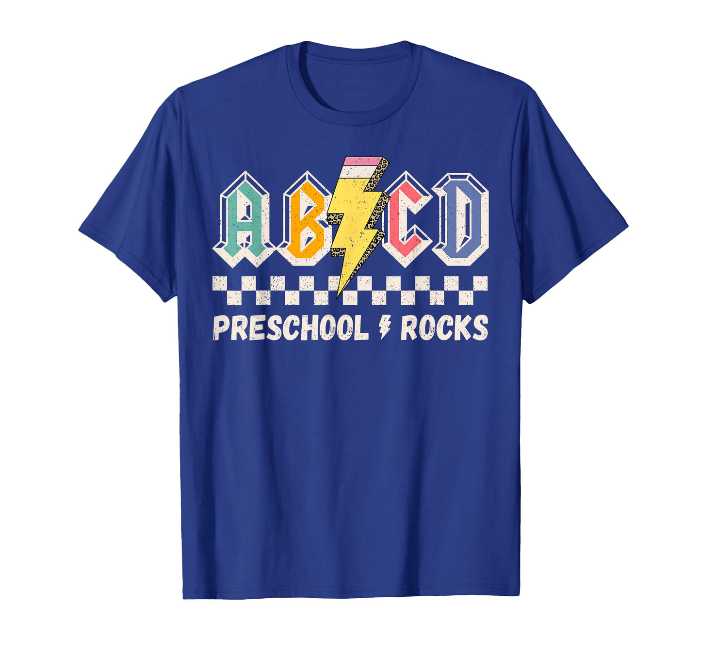 ABCD Preschool Rocks Pencil Lightning Teachers Rock Boys T-Shirt