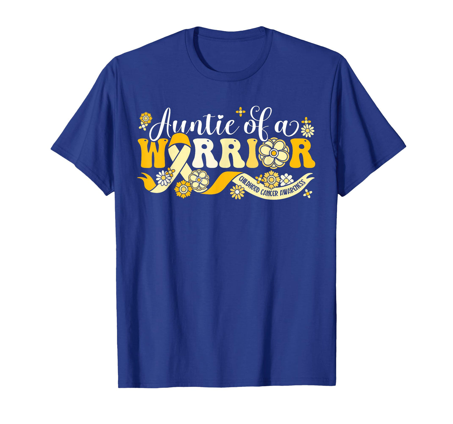 Auntie of a Warrior Childhood Cancer Awareness Support Squad T-Shirt